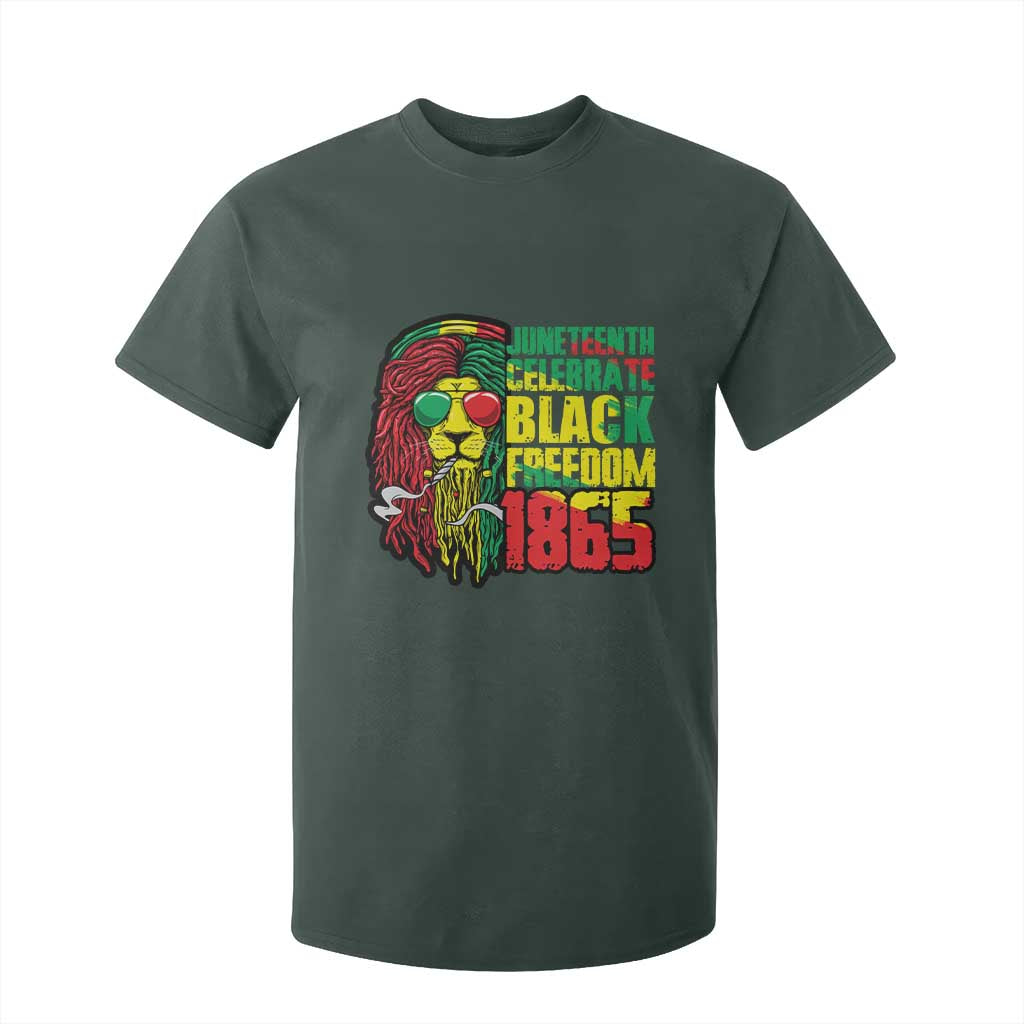 Juneteenth T Shirt For Kid Celebrate Black Freedom 1865 Dope Dreadlocks Lion Locs Rasta Hair TS02 Dark Forest Green Print Your Wear