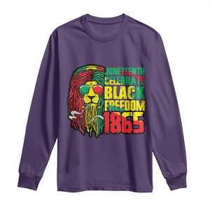 Juneteenth Long Sleeve Shirt Celebrate Black Freedom 1865 Dope Dreadlocks Lion Locs Rasta Hair TS02 Purple Print Your Wear