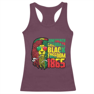 Juneteenth Racerback Tank Top Celebrate Black Freedom 1865 Dope Dreadlocks Lion Locs Rasta Hair TS02 Maroon Print Your Wear