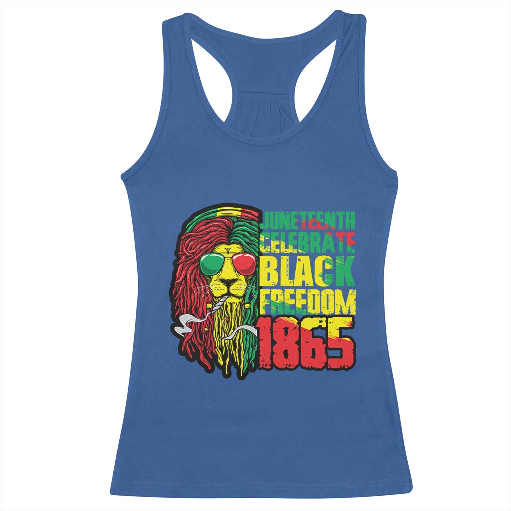Juneteenth Racerback Tank Top Celebrate Black Freedom 1865 Dope Dreadlocks Lion Locs Rasta Hair TS02 Royal Blue Print Your Wear