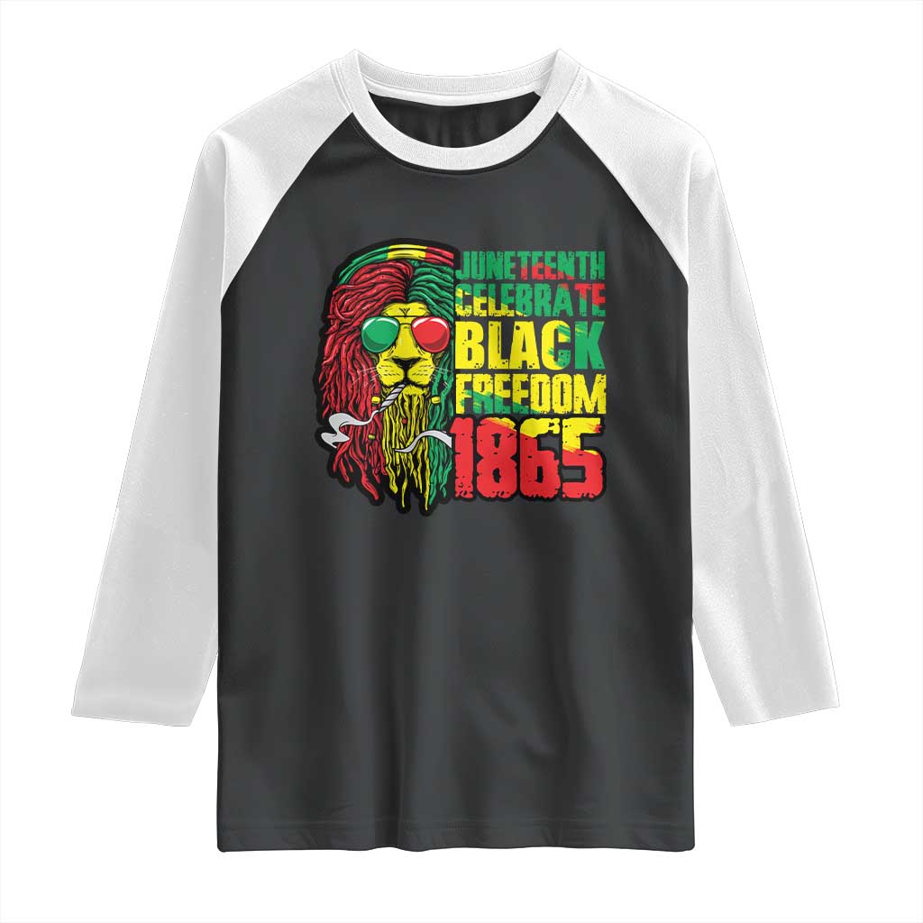 Juneteenth Raglan Shirt Celebrate Black Freedom 1865 Dope Dreadlocks Lion Locs Rasta Hair TS02 Black White Print Your Wear