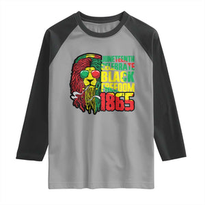 Juneteenth Raglan Shirt Celebrate Black Freedom 1865 Dope Dreadlocks Lion Locs Rasta Hair TS02 Sport Gray Black Print Your Wear