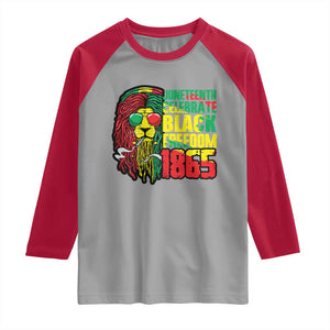 Juneteenth Raglan Shirt Celebrate Black Freedom 1865 Dope Dreadlocks Lion Locs Rasta Hair TS02 Sport Gray Red Print Your Wear