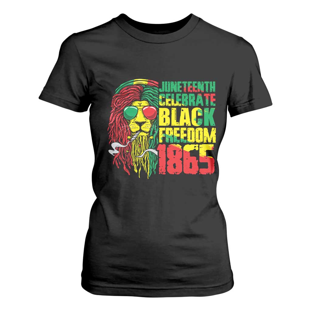 Juneteenth T Shirt For Women Celebrate Black Freedom 1865 Dope Dreadlocks Lion Locs Rasta Hair TS02 Black Print Your Wear