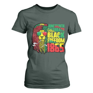 Juneteenth T Shirt For Women Celebrate Black Freedom 1865 Dope Dreadlocks Lion Locs Rasta Hair TS02 Dark Forest Green Print Your Wear