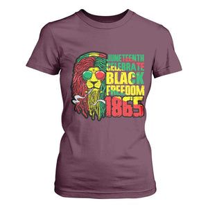 Juneteenth T Shirt For Women Celebrate Black Freedom 1865 Dope Dreadlocks Lion Locs Rasta Hair TS02 Maroon Print Your Wear