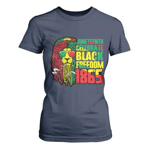 Juneteenth T Shirt For Women Celebrate Black Freedom 1865 Dope Dreadlocks Lion Locs Rasta Hair TS02 Navy Print Your Wear