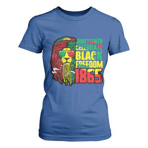 Juneteenth T Shirt For Women Celebrate Black Freedom 1865 Dope Dreadlocks Lion Locs Rasta Hair TS02 Royal Blue Print Your Wear