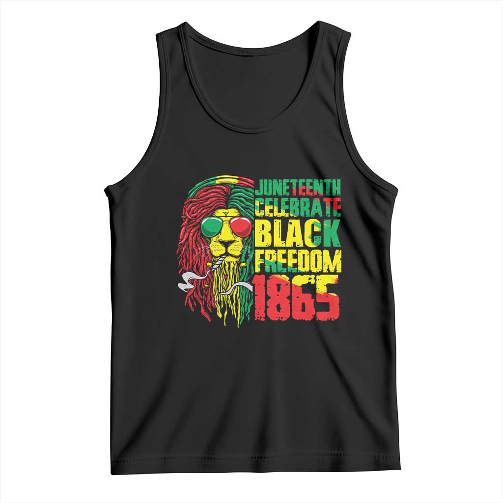 Juneteenth Tank Top Celebrate Black Freedom 1865 Dope Dreadlocks Lion Locs Rasta Hair TS02 Black Print Your Wear