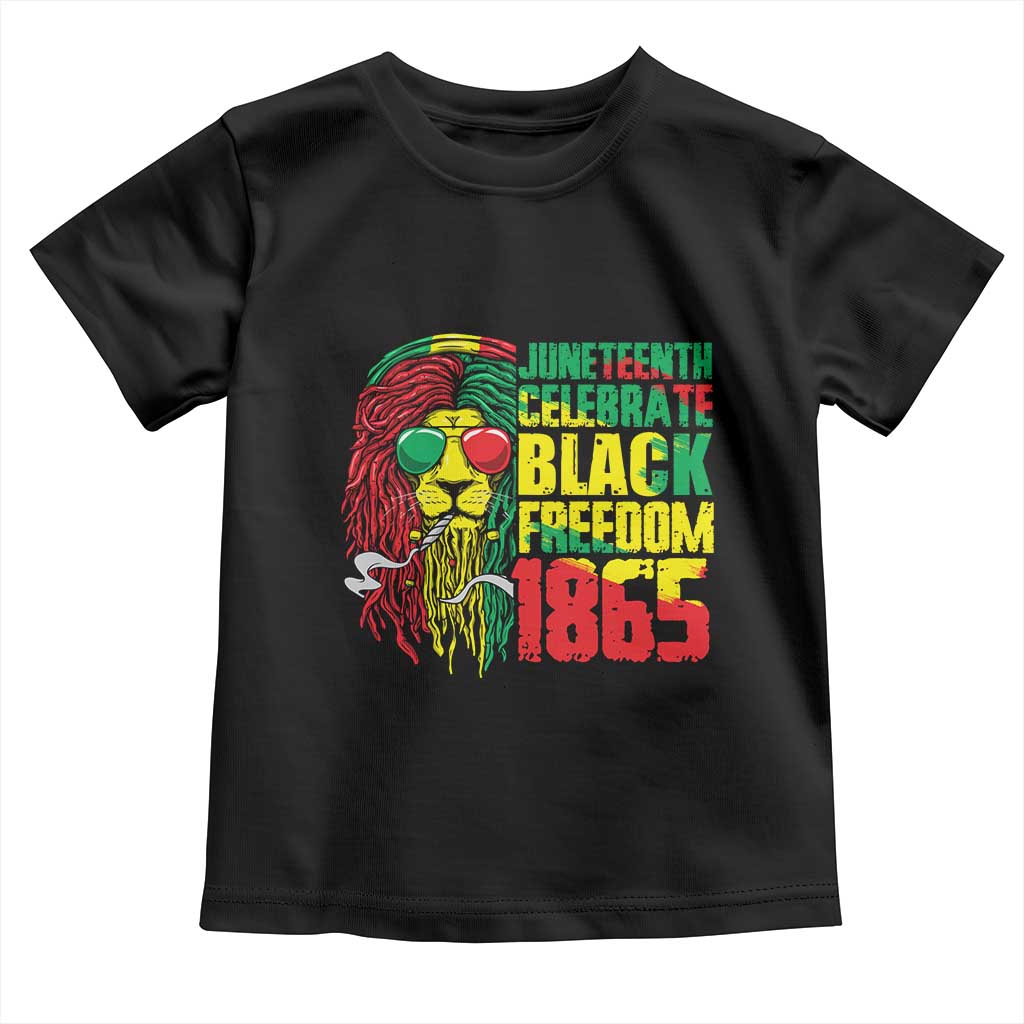 Juneteenth Toddler T Shirt Celebrate Black Freedom 1865 Dope Dreadlocks Lion Locs Rasta Hair TS02 Black Print Your Wear