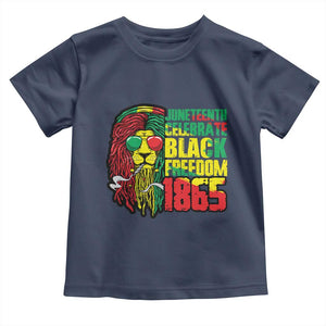 Juneteenth Toddler T Shirt Celebrate Black Freedom 1865 Dope Dreadlocks Lion Locs Rasta Hair TS02 Navy Print Your Wear