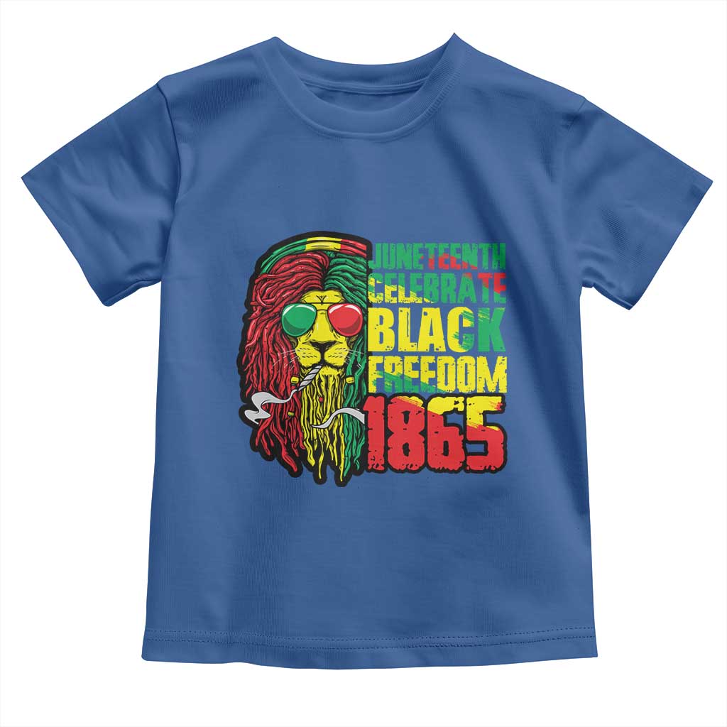 Juneteenth Toddler T Shirt Celebrate Black Freedom 1865 Dope Dreadlocks Lion Locs Rasta Hair TS02 Royal Blue Print Your Wear