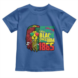 Juneteenth Toddler T Shirt Celebrate Black Freedom 1865 Dope Dreadlocks Lion Locs Rasta Hair TS02 Royal Blue Print Your Wear