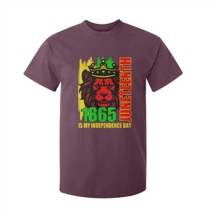 Juneteenth 1865 Is My Independence Day T Shirt For Kid Freedom Lion King TS02 Maroon Print Your Wear