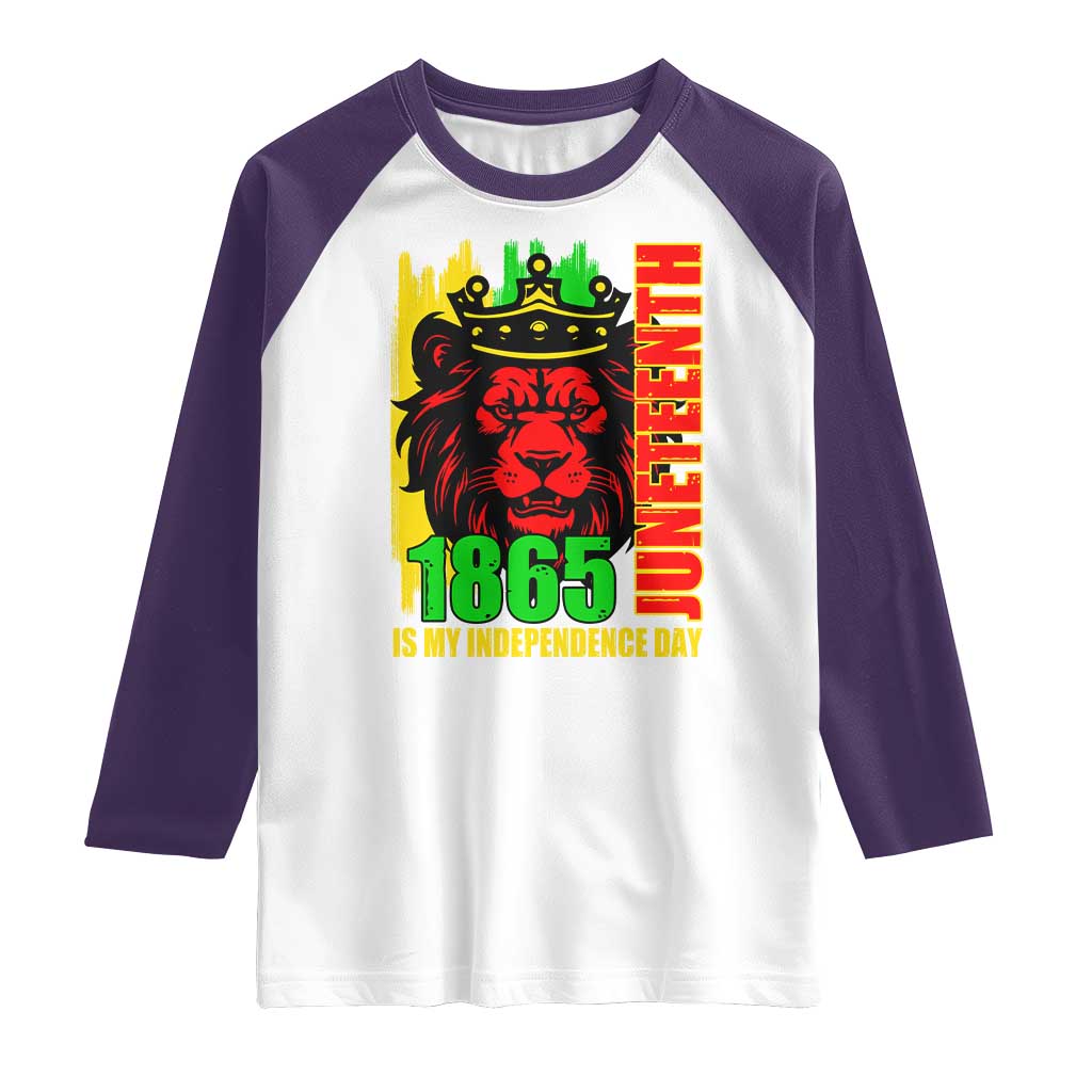 Juneteenth 1865 Is My Independence Day Raglan Shirt Freedom Lion King TS02 White Purple Print Your Wear