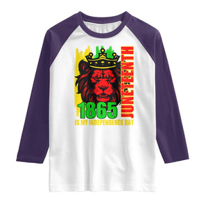 Juneteenth 1865 Is My Independence Day Raglan Shirt Freedom Lion King TS02 White Purple Print Your Wear