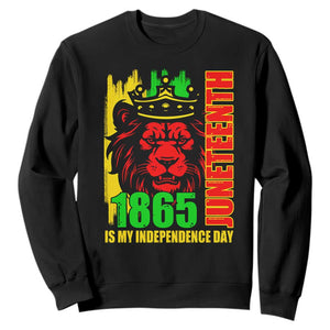 Juneteenth 1865 Is My Independence Day Sweatshirt Cool Lion King TS02 Black Print Your Wear