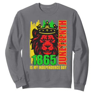 Juneteenth 1865 Is My Independence Day Sweatshirt Cool Lion King TS02 Charcoal Print Your Wear