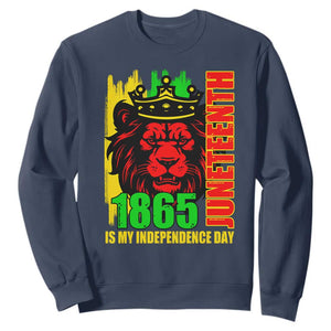 Juneteenth 1865 Is My Independence Day Sweatshirt Cool Lion King TS02 Navy Print Your Wear