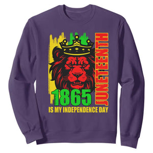 Juneteenth 1865 Is My Independence Day Sweatshirt Cool Lion King TS02 Purple Print Your Wear
