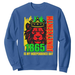 Juneteenth 1865 Is My Independence Day Sweatshirt Cool Lion King TS02 Royal Blue Print Your Wear