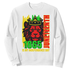 Juneteenth 1865 Is My Independence Day Sweatshirt Cool Lion King TS02 White Print Your Wear