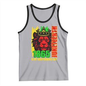 Juneteenth 1865 Is My Independence Day Tank Top Freedom Lion King TS02 Athletic Heather Black Print Your Wear