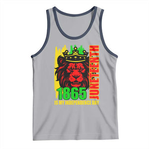 Juneteenth 1865 Is My Independence Day Tank Top Freedom Lion King TS02 Athletic Heather Navy Print Your Wear