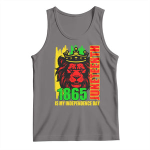 Juneteenth 1865 Is My Independence Day Tank Top Freedom Lion King TS02 Deep Heather Print Your Wear