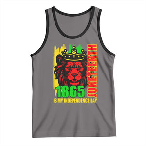 Juneteenth 1865 Is My Independence Day Tank Top Freedom Lion King TS02 Deep Heather Black Print Your Wear