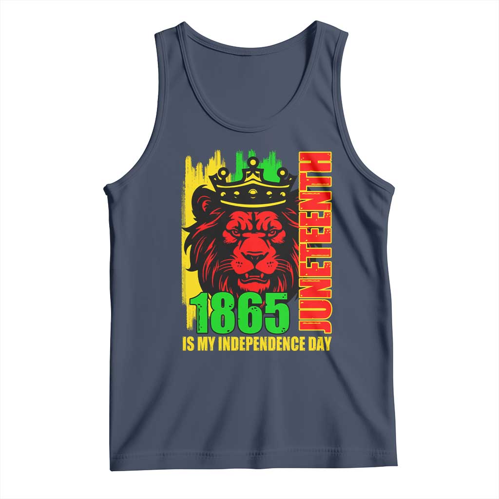 Juneteenth 1865 Is My Independence Day Tank Top Freedom Lion King TS02 Navy Print Your Wear