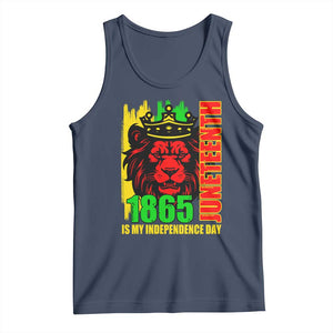 Juneteenth 1865 Is My Independence Day Tank Top Freedom Lion King TS02 Navy Print Your Wear