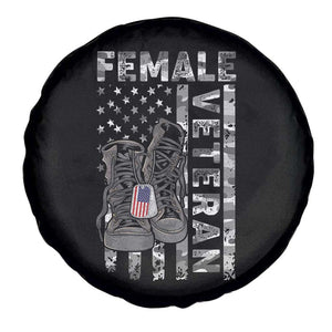 Female Veteran Spare Tire Cover - Vet Dog Tags Camo American Flag Women Military Pride TS02 Print Your Wear