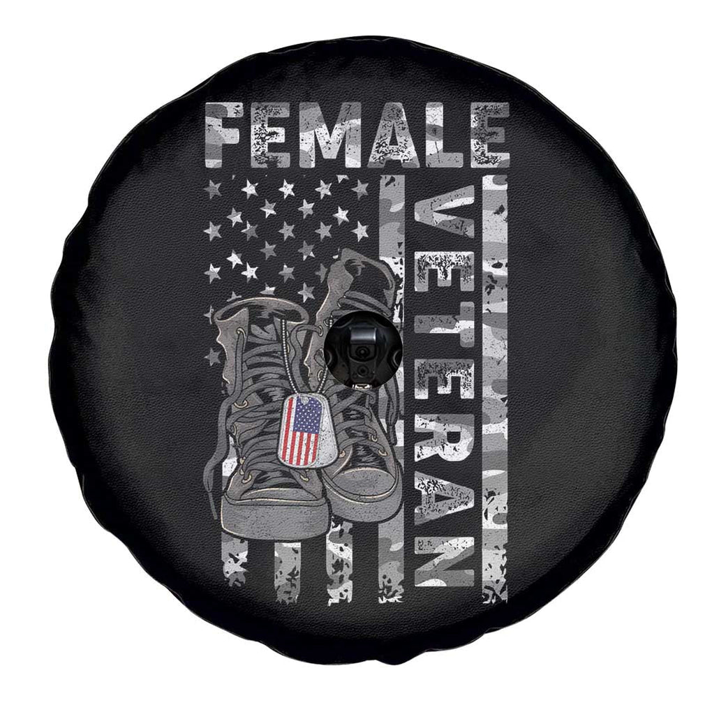 Female Veteran Spare Tire Cover Vet Dog Tags Camo American Flag TS02 Print Your Wear