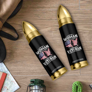Female Veteran Bullet Tumbler Stands For Her Country Patriotic American Flag TS02 Print Your Wear