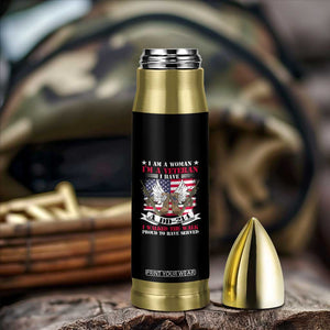 I Am A Woman I'm A Veteran I Have A DD-214 I Walked The Walk Bullet Tumbler for Female Veteran TS02 Print Your Wear