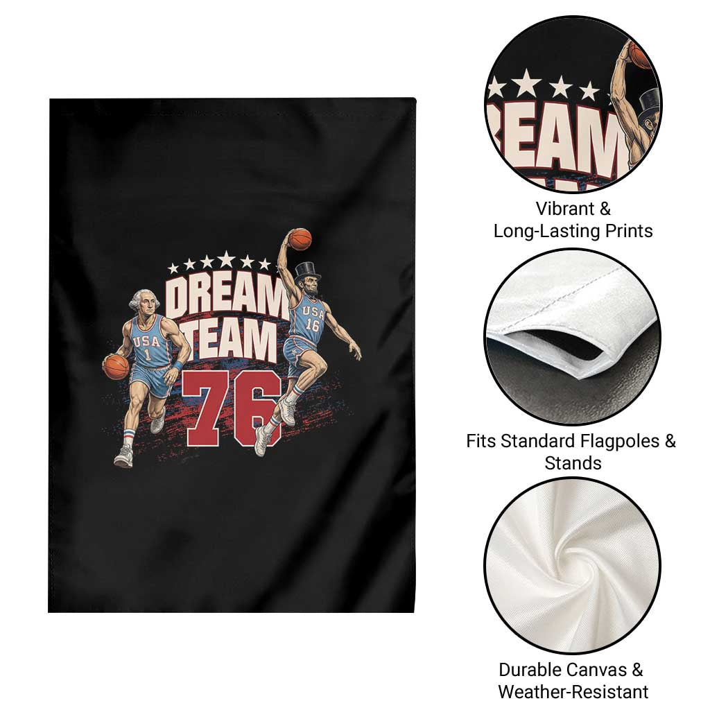 Dream Team 76 Founding Fathers Playing Basketball Garden Flag Funny George Washington Abraham Lincoln Patriotic Sports Fan TS02 Print Your Wear