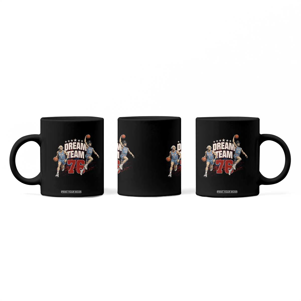 Dream Team 76 Founding Fathers Playing Basketball Coffee Mug Funny George Washington Abraham Lincoln Patriotic Sports Fan TS02 Print Your Wear