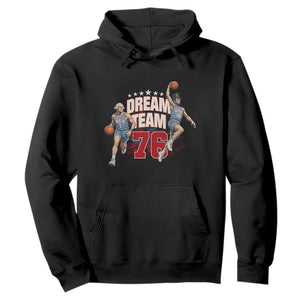 Dream Team 76 Founding Fathers Playing Basketball Hoodie Funny George Washington Abraham Lincoln Patriotic Sports Fan TS02 Black Print Your Wear