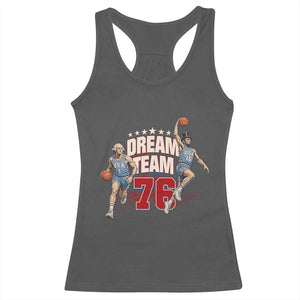Dream Team 76 Founding Fathers Playing Basketball Racerback Tank Top Funny George Washington Abraham Lincoln Patriotic Sports Fan TS02 Dark Heather Print Your Wear