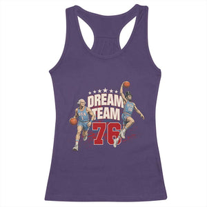 Dream Team 76 Founding Fathers Playing Basketball Racerback Tank Top Funny George Washington Abraham Lincoln Patriotic Sports Fan TS02 Purple Print Your Wear