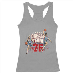 Dream Team 76 Founding Fathers Playing Basketball Racerback Tank Top Funny George Washington Abraham Lincoln Patriotic Sports Fan TS02 Sport Gray Print Your Wear