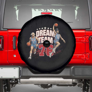 Dream Team 76 Founding Fathers Playing Basketball Spare Tire Cover Funny George Washington Abraham Lincoln Patriotic Sports Fan TS02 Black Print Your Wear