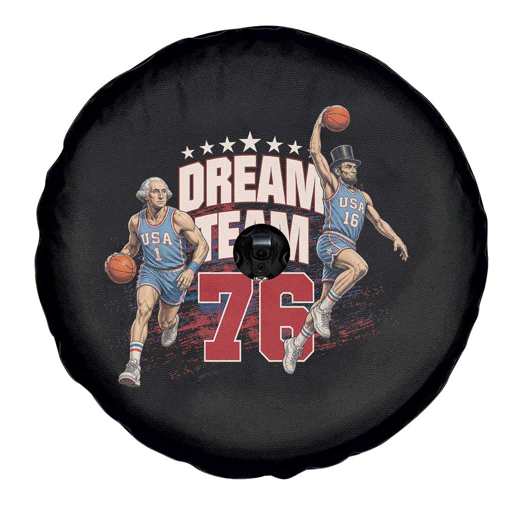 Dream Team 76 Founding Fathers Playing Basketball Spare Tire Cover Funny George Washington Abraham Lincoln Patriotic Sports Fan TS02 Print Your Wear