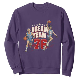 Dream Team 76 Founding Fathers Playing Basketball Sweatshirt Funny George Washington Abraham Lincoln Patriotic Sports Fan TS02 Purple Print Your Wear