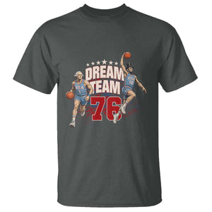 Dream Team 76 Founding Fathers Playing Basketball T Shirt Funny George Washington Abraham Lincoln Patriotic Sports Fan TS02 Dark Heather Print Your Wear