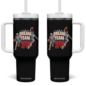 Dream Team 76 Founding Fathers Playing Basketball Tumbler With Handle Funny George Washington Abraham Lincoln Patriotic Sports Fan TS02 One Size: 40 oz Black Print Your Wear