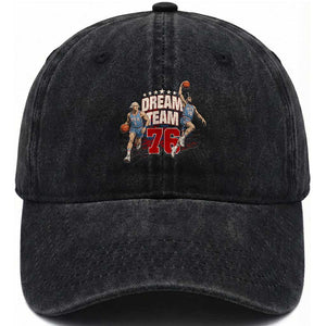 Dream Team 76 Founding Fathers Playing Basketball Washed Cotton Baseball Cap Funny George Washington Abraham Lincoln Patriotic Sports Fan TS02 Print Your Wear