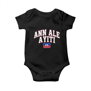 Ann Ale Ayiti Collegiate Athletic Sport Style Baby Onesie Let's Go Haiti Haitian Flag and Coat of Arms Pride