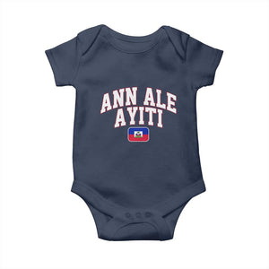 Ann Ale Ayiti Collegiate Athletic Sport Style Baby Onesie Let's Go Haiti Haitian Flag and Coat of Arms Pride